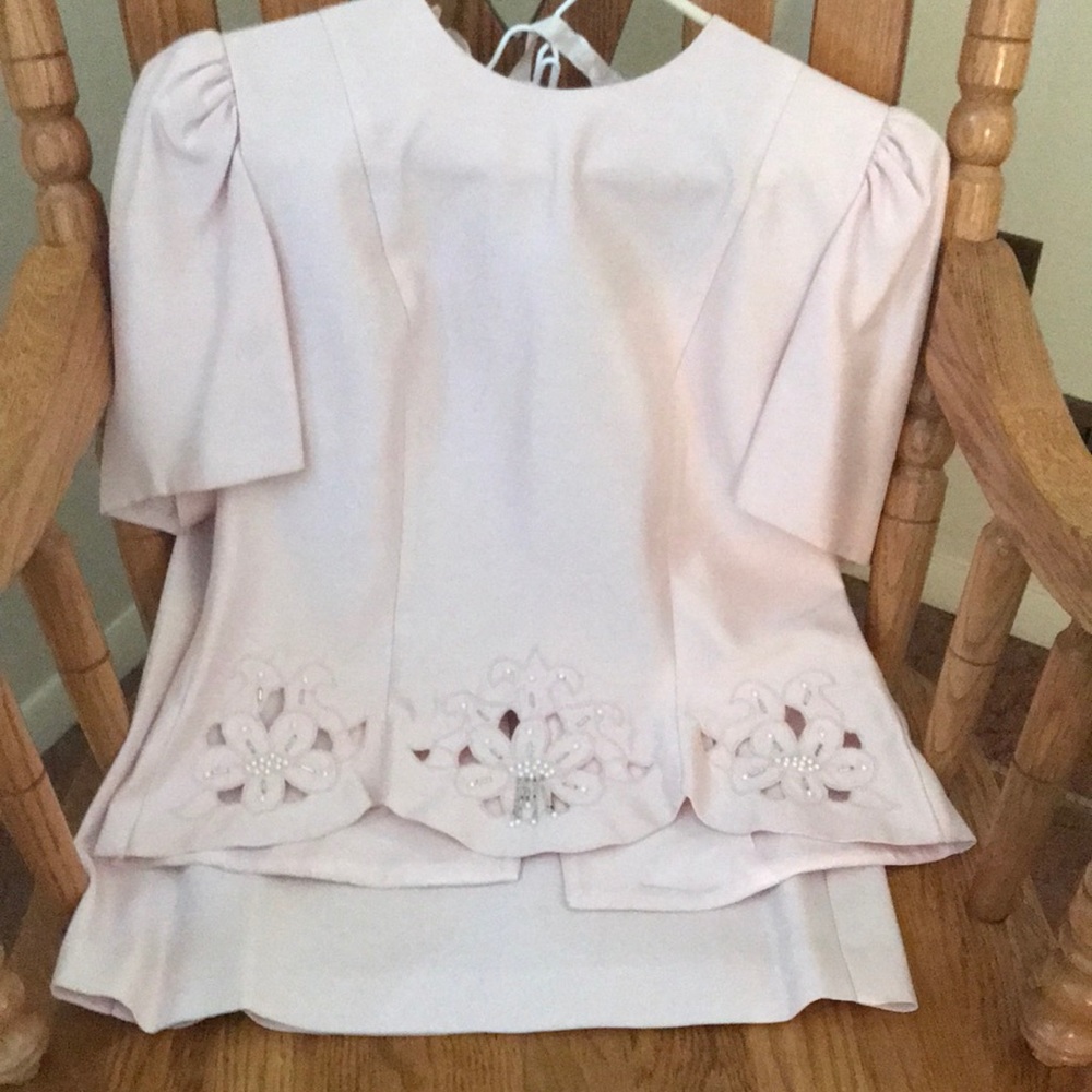 Dressy skirt set.  Worn by mother of the groom.